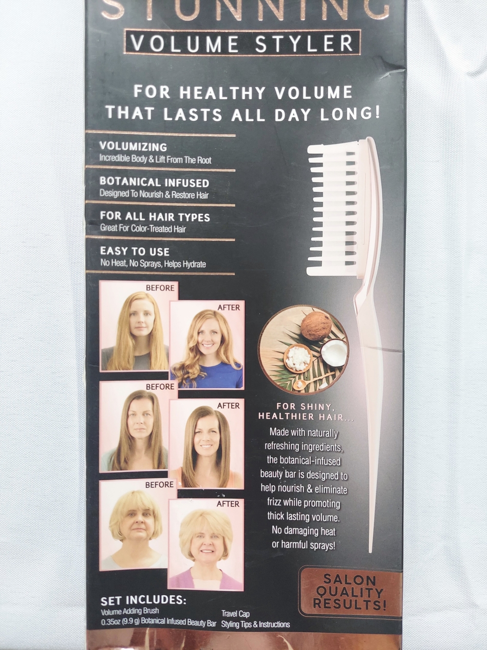 Stunning Volume Adding Style Comb Brush NWT Preppy Office Travel - Picture 3 of 4